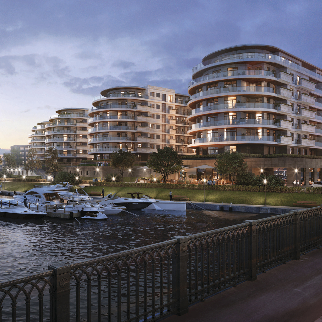 набережная вечером возле ЖК Привилегия